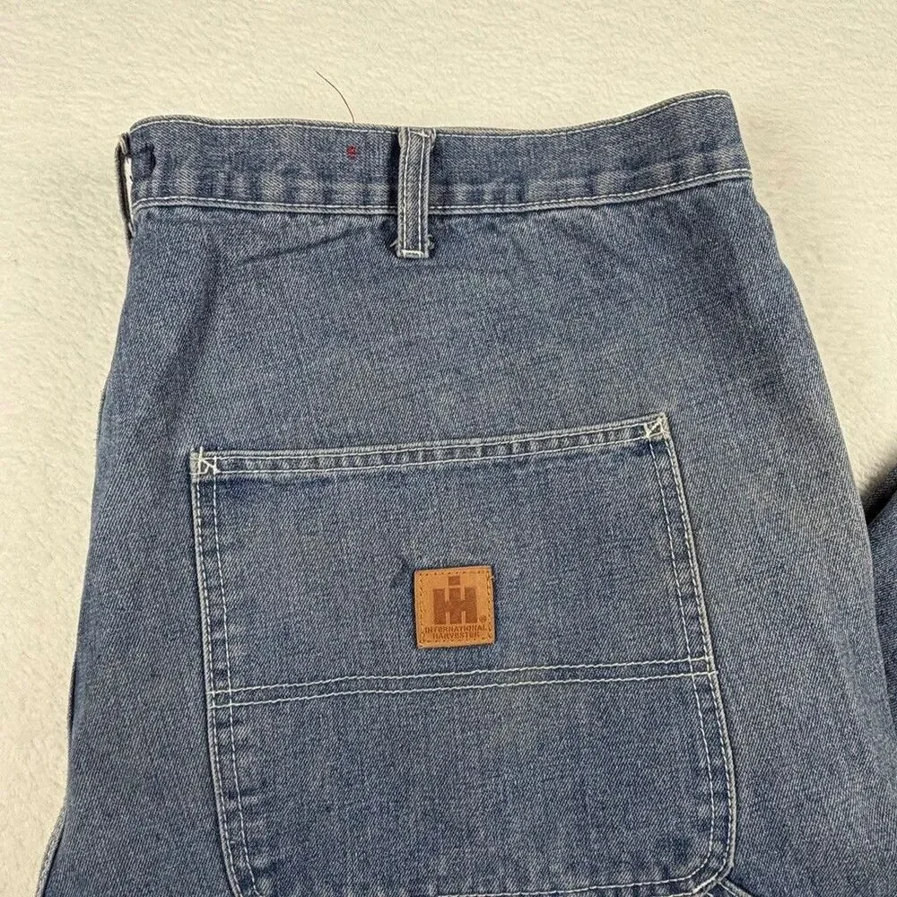 International Harvester Farmall Carpenter Jeans Mens 44x30 Blue Denim Workwear